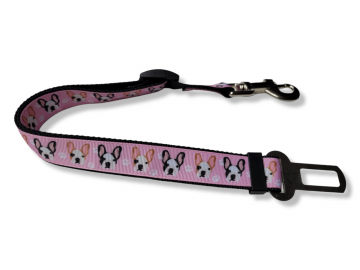 Autogordel frenchie pink