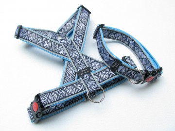 Grijs band aqua blauw voering