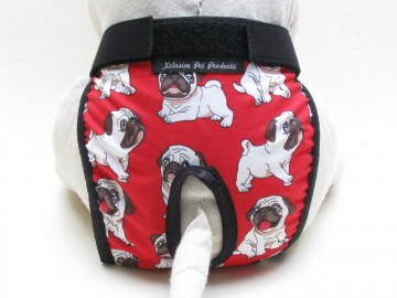 Loopsheidbroekje pugs red