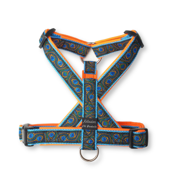 Sky blauw band neon oranje voering