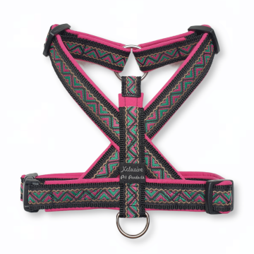 Zwart band fuchsia voering