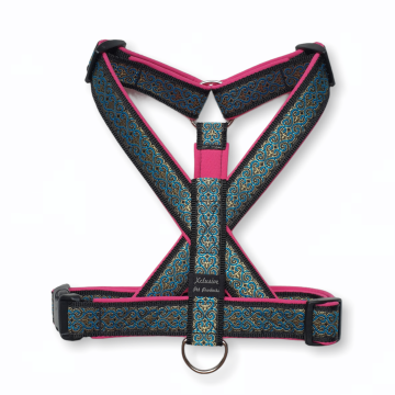 Zwart band fuchsia voering