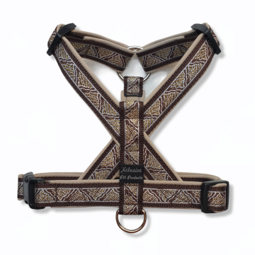 Donkerbruin band karamel voering