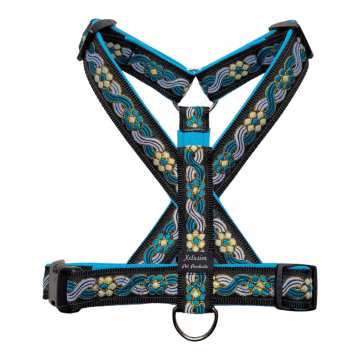 Zwart band aqua blauw voering